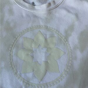 Club Pilates White Tie-Dye Sweatshirt with Mandala